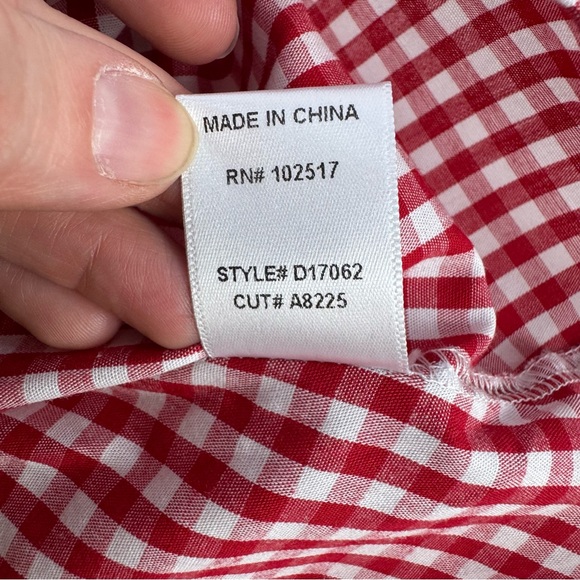 Soprano Red & White Gingham Cotton Sun Dress Size Large NWT Tie Front Cutout - Picture 13 of 15